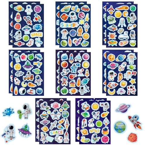 Vordpe 16 Stück Weltraum Astronaut Planets Sticker, Space Happy Favors Aufkleber für Kinder Geburtstagsfeier Deko, DIY Laptops, Gitarren, Skateboards Vordpe 16 Stück Weltraum Astronaut Planets Sticker, Space Happy Favors Aufkleber für Kinder Geburtstagsfeier Deko, DIY Laptops, Gitarren, Skateboards von Vordpe