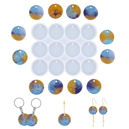Vordpe Epoxidharz Silikon Formen, DIY Anhänger Formen, Epoxidharz Formen mit Löchern, Herstellung für Schlüsselbund, Hausnummer, Schmuckherstellung, Halskette,Ohrringe von Vordpe