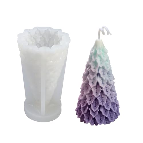Vordpe Kerzenform Silikon Weihnachtsbaum Kerzenformen zum, Kerze Machen, für Harz Form, Silikonformen Gießformen, Aroma Kerzenform zum DIY, Weihnachten Deko (C) von Vordpe
