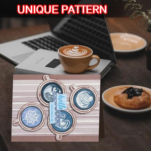 Vordpe Neue Metall Schneiden Sterben Und Stempel Set, Silikonstempel und Stanzformen für DIY Scrapbooking Fotoalbum Dekorativ, Herstellung von Karten (Kaffeetasse) von Vordpe