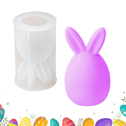 Vordpe Ostern Kaninchen Silikonform, 3D Kaninchen Silikon Kerzenformen Zum Gießen, DIY Osterhase Kerzenform Silikon Seifenform für Aromatherapie, Seife, Ostergeschenke (A) von Vordpe