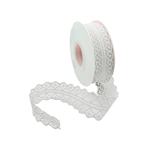 Vordpe Spitzenband, Borten und Bänder zum Nähen, Vintage Spitzenband Breit 3cm, Schleifenband Hochzeit Spitze-Borten für DIY Hochzeit Tischdeko Basteln Geschenkband (23m/Rolle, Cremefarben) von Vordpe