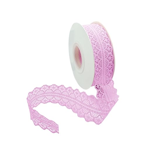 Vordpe Spitzenband, Borten und Bänder zum Nähen, Vintage Spitzenband Breit 3cm, Schleifenband Hochzeit Spitze-Borten für DIY Hochzeit Tischdeko Basteln Geschenkband (23m/Rolle, Hellrosa) von Vordpe
