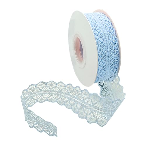 Vordpe Spitzenband, Borten und Bänder zum Nähen, Vintage Spitzenband Breit 3cm, Schleifenband Hochzeit Spitze-Borten für DIY Hochzeit Tischdeko Basteln Geschenkband (45m/Rolle, Blau) von Vordpe