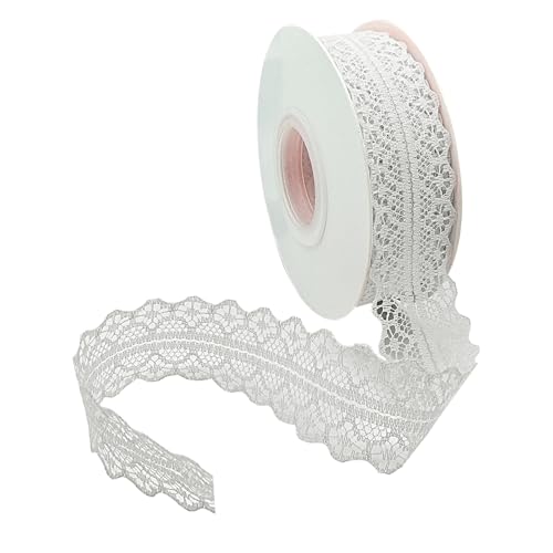 Vordpe Spitzenband, Borten und Bänder zum Nähen, Vintage Spitzenband Breit 3cm，Schleifenband Hochzeit Spitze-Borten für DIY Hochzeit Tischdeko Basteln Geschenkband (45m/Rolle, Cremefarben) von Vordpe