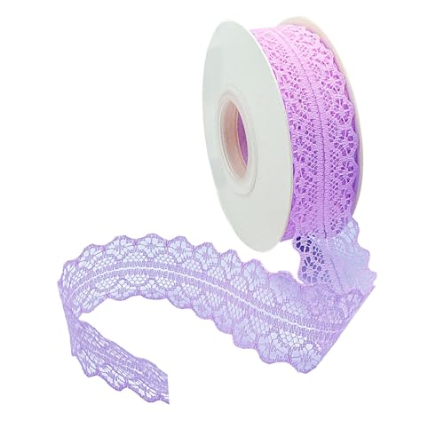 Vordpe Spitzenband, Borten und Bänder zum Nähen, Vintage Spitzenband Breit 3cm, Schleifenband Hochzeit Spitze-Borten für DIY Hochzeit Tischdeko Basteln Geschenkband (45m/Rolle, Lila) von Vordpe