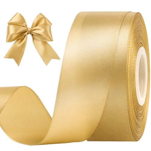 Vortify Satinband 40 mm Breit, 45 m Goldes Geschenkband, Schleifenband Deko für Verpackung, Scrapbooking, Einladungsschreiben, Kunsthandwerk Vortify Satinband 40 mm Breit, 45 m Goldes Geschenkband, Schleifenband Deko für Verpackung, Scrapbooking, Einladungsschreiben, Kunsthandwerk von Vortify