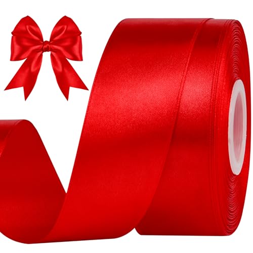 Vortify Satinband 40 mm Breit, 45 m Rotes Geschenkband, Schleifenband Deko für Verpackung, Scrapbooking, Einladungsschreiben, Kunsthandwerk Vortify Satinband 40 mm Breit, 45 m Rotes Geschenkband, Schleifenband Deko für Verpackung, Scrapbooking, Einladungsschreiben, Kunsthandwerk von Vortify