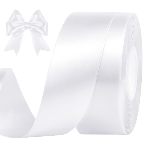 Vortify Satinband 40 mm Breit, 45 m Weißes Geschenkband, Schleifenband Deko für Verpackung, Scrapbooking, Einladungsschreiben, Kunsthandwerk Vortify Satinband 40 mm Breit, 45 m Weißes Geschenkband, Schleifenband Deko für Verpackung, Scrapbooking, Einladungsschreiben, Kunsthandwerk von Vortify