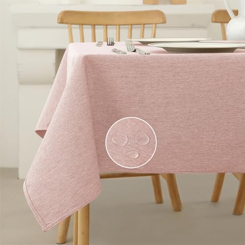 Tischdecke Abwaschbar Leinenoptik wasserdichte Lotuseffekt Outdoor Tischdecken Fleckschutz Wachstuchtischdecke Rund Rechteck für Garten Esszimmer Party Rechteck 90x135cm Rosa Tischdecke Abwaschbar Leinenoptik wasserdichte Lotuseffekt Outdoor Tischdecken Fleckschutz Wachstuchtischdecke Rund Rechteck für Garten Esszimmer Party Rechteck 90x135cm Rosa von Vorvowry