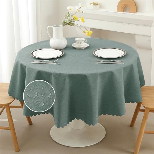 Tischdecke Abwaschbar Leinenoptik wasserdichte Lotuseffekt Outdoor Tischdecken Fleckschutz Wachstuchtischdecke Rund Rechteck für Garten Esszimmer Party Rund 140cm Grau Blau Tischdecke Abwaschbar Leinenoptik wasserdichte Lotuseffekt Outdoor Tischdecken Fleckschutz Wachstuchtischdecke Rund Rechteck für Garten Esszimmer Party Rund 140cm Grau Blau von Vorvowry