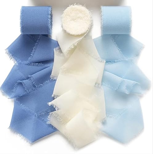 Vorysum Geschenkband Breit 4cm x 5M 3 Rollen, Chiffonband Schleifenband Hochzeit Festival Bänder Seidenband Dekoband autoschleifen Geschenkbänder,Handgefertigt Dekoband Blau,Beige,Hellblau Vorysum Geschenkband Breit 4cm x 5M 3 Rollen, Chiffonband Schleifenband Hochzeit Festival Bänder Seidenband Dekoband autoschleifen Geschenkbänder,Handgefertigt Dekoband Blau,Beige,Hellblau von Vorysum