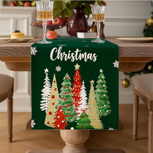 Vorysum Grün Weihnachten Tischläufer Chrismas Winter Weihnachtsbaum Schneeflocken Tischdeko Weihnachtstischläufer Weihnachtsdeko Modern Saisonnal Küche Tisch Dekoration Drinnen Outdoor 40x140 cm Vorysum Grün Weihnachten Tischläufer Chrismas Winter Weihnachtsbaum Schneeflocken Tischdeko Weihnachtstischläufer Weihnachtsdeko Modern Saisonnal Küche Tisch Dekoration Drinnen Outdoor 40x140 cm von Vorysum