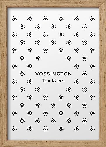 Vossington Bilderrahmen 13x18 Eiche - Holz - Modernes und schmales Design - Fotorahmen - Mini - Klein - Rahmen für 1 Foto im Format 13 x 18 cm (18x13 cm) von Vossington