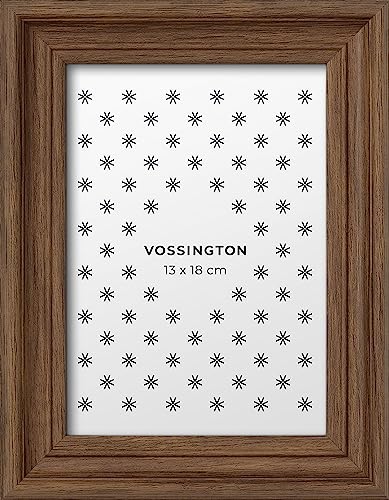 Vossington Bilderrahmen 13x18 Walnuss - Barock - Dekorativer Mix aus traditionellem und modernem Design - Künstliches Holz - Fotorahmen - Klein - Rahmen für 1 Foto im Format 13 x 18 cm (18x13 cm) von Vossington