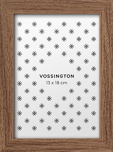 Vossington Bilderrahmen 13x18 Walnuss - Holz (künstliche Holzmaserung) - Modernes, klassisches Design - Fotorahmen - Mini - Klein - Rahmen für 1 Foto im Format 13 x 18 cm (18x13 cm) von Vossington