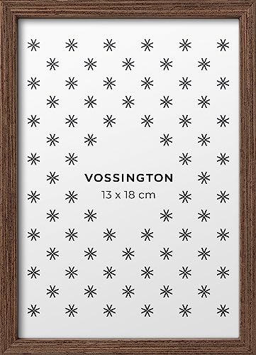 Vossington Bilderrahmen 13x18 Walnuss - Holz - Modernes und schmales Design - Fotorahmen - Mini - Klein - Rahmen für 1 Foto im Format 13 x 18 cm (18x13 cm) von Vossington