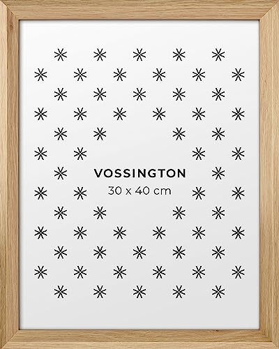 Vossington Bilderrahmen 30x40 Eiche - Holz (künstliche Holzmaserung) - Moderner Rahmen mit abgeschrägter Kante - Rahmen für 1 Bild, Foto, Poster oder Puzzle im Format 30 x 40 cm (40x30 cm) von Vossington