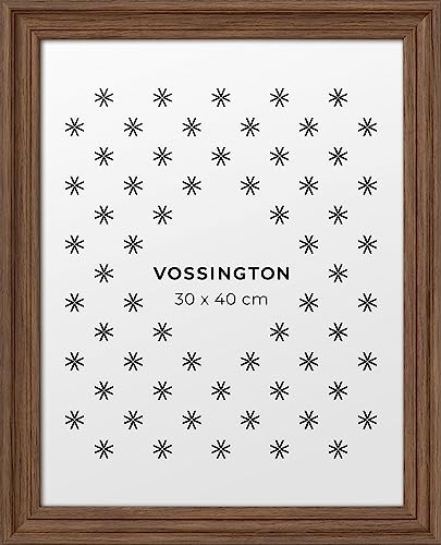 Vossington Bilderrahmen 30x40 Walnuss - Barock - Dekorativer Mix aus traditionellem und modernem Design - Antik - Künstliches Holz - Rahmen für 1 Bild im Format 30 x 40 cm (40x30 cm) von Vossington
