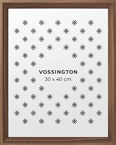 Vossington Bilderrahmen 30x40 Walnuss - Holz (künstliche Holzmaserung) - Moderner Rahmen mit abgeschrägter Kante - Rahmen für 1 Bild, Foto, Poster oder Puzzle im Format 30 x 40 cm (40x30 cm) von Vossington