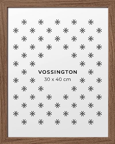 Vossington Bilderrahmen 30x40 Walnuss - Holz (künstliche Holzmaserung) - Modernes, klassisches Design - Rahmen für 1 Bild, Foto, Poster oder Puzzle im Format 30 x 40 cm (40x30 cm) von Vossington