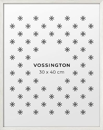 Vossington Bilderrahmen 30x40 Weiss - Holz - Modernes und schmales Design - Rahmen für 1 Bild, Foto, Poster oder Puzzle im Format 30 x 40 cm (40x30 cm) von Vossington