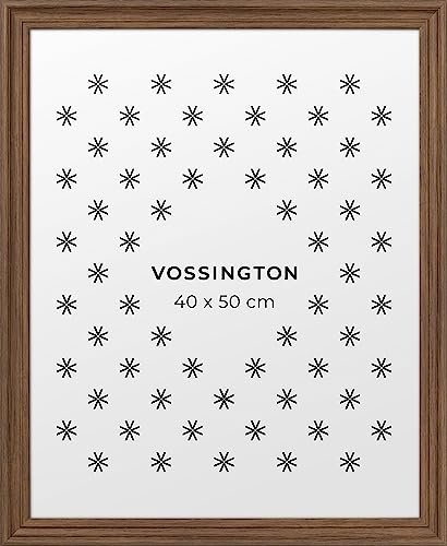 Vossington Bilderrahmen 40x50 Walnuss - Barock - Dekorativer Mix aus traditionellem und modernem Design - Antik - Künstliches Holz - Rahmen für 1 Bild im Format 40 x 50 cm (50x40 cm) von Vossington