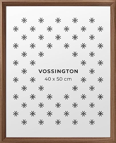 Vossington Bilderrahmen 40x50 Walnuss - Holz (künstliche Holzmaserung) - Moderner Rahmen mit abgeschrägter Kante - Rahmen für 1 Bild, Foto, Poster oder Puzzle im Format 40 x 50 cm (50x40 cm) von Vossington