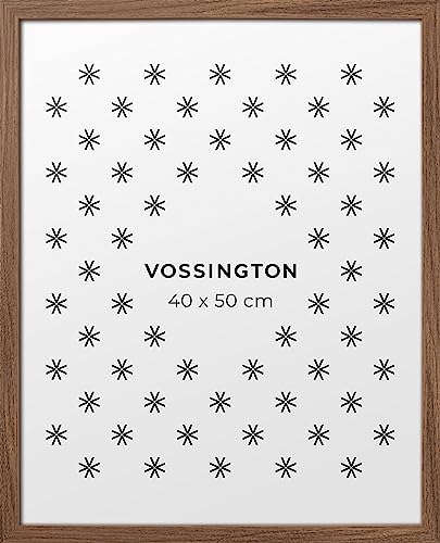 Vossington Bilderrahmen 40x50 Walnuss - Holz (künstliche Holzmaserung) - Modernes, klassisches Design - Rahmen für 1 Bild, Foto, Poster oder Puzzle im Format 40 x 50 cm (50x40 cm) von Vossington