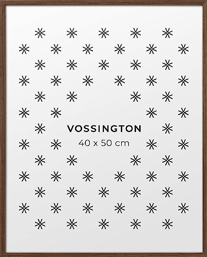 Vossington Bilderrahmen 40x50 Walnuss - Holz - Modernes und schmales Design - Rahmen für 1 Bild, Foto, Poster oder Puzzle im Format 40 x 50 cm (50x40 cm) von Vossington