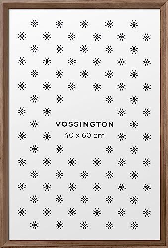Vossington Bilderrahmen 40x60 Walnuss - Holz (künstliche Holzmaserung) - Moderner Rahmen mit abgeschrägter Kante - Rahmen für 1 Bild, Foto, Poster oder Puzzle im Format 40 x 60 cm (60x40 cm) von Vossington
