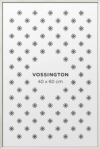 Vossington Bilderrahmen 40x60 Weiß - Holz - Modernes und schmales Design - Rahmen für 1 Bild, Foto, Poster oder Puzzle im Format 40 x 60 cm (60x40 cm) von Vossington