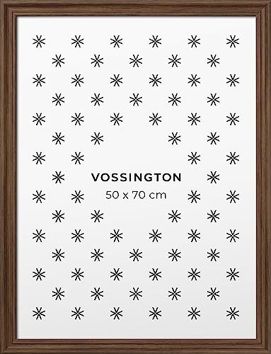 Vossington Bilderrahmen 50x70 Walnuss - Barock - Dekorativer Mix aus traditionellem und modernem Design - Antik - Künstliches Holz - Posterrahmen - Rahmen für 1 Bild im Format 50 x 70 cm (70x50 cm) von Vossington