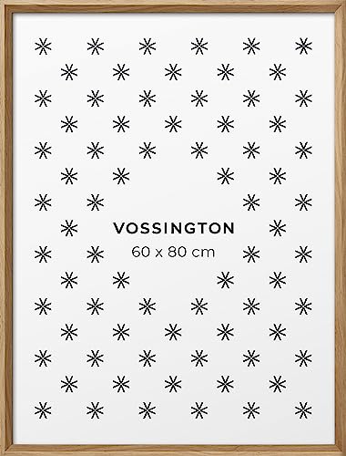 Vossington Bilderrahmen 60x80 Eiche - Holz (künstliche Holzmaserung) - Moderner Rahmen mit abgeschrägter Kante - Posterrahmen - Groß - Rahmen für 1 Bild oder Puzzle im Format 60 x 80 cm (80x60 cm) von Vossington