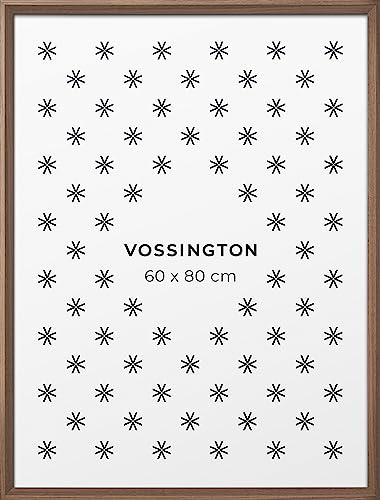 Vossington Bilderrahmen 60x80 Walnuss - Holz (künstliche Holzmaserung) - Moderner Rahmen mit abgeschrägter Kante - Posterrahmen - Groß - Rahmen für 1 Bild oder Puzzle im Format 60 x 80 cm (80x60 cm) von Vossington