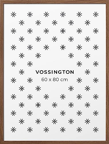 Vossington Bilderrahmen 60x80 Walnuss - Holz (künstliche Holzmaserung) - Modernes, klassisches Design - Posterrahmen - Groß - Rahmen für 1 Bild, Poster oder Puzzle im Format 60 x 80 cm (80x60 cm) von Vossington