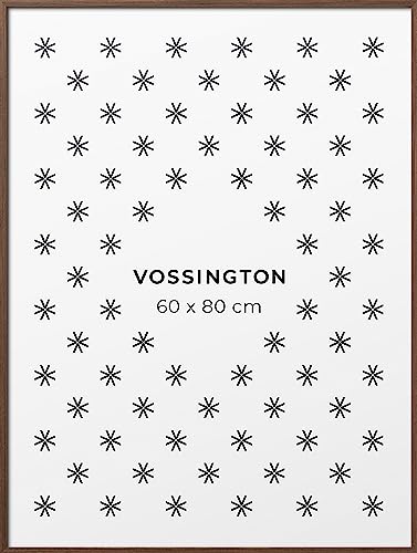 Vossington Bilderrahmen 60x80 Walnuss - Holz - Modernes und schmales Design - Posterrahmen - Groß - Rahmen für 1 Bild, Poster oder Puzzle im Format 60 x 80 cm (80x60 cm) von Vossington