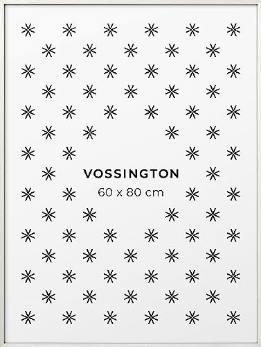 Vossington Bilderrahmen 60x80 Weiß - Holz - Modernes und schmales Design - Posterrahmen - Groß - Rahmen für 1 Bild, Poster oder Puzzle im Format 60 x 80 cm (80x60 cm) von Vossington