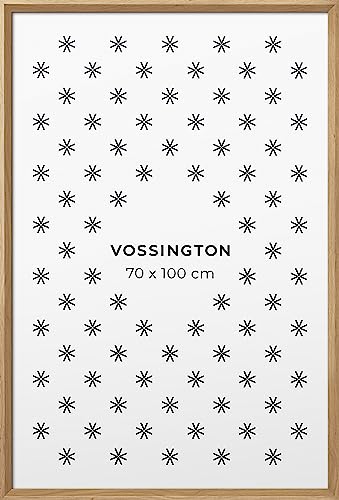 Vossington Bilderrahmen 70x100 Eiche - Holz (künstliche Holzmaserung) - Moderner Rahmen mit abgeschrägter Kante - Posterrahmen - Groß - Rahmen für 1 Bild oder Puzzle im Format 70 x 100 cm (100x70 cm) von Vossington