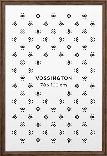 Vossington Bilderrahmen 70x100 Walnuss - Barock - Dekorativer Mix aus traditionellem und modernem Design - Künstliches Holz - Posterrahmen - Rahmen für 1 Bild im Format 70 x 100 cm (100x70 cm) von Vossington
