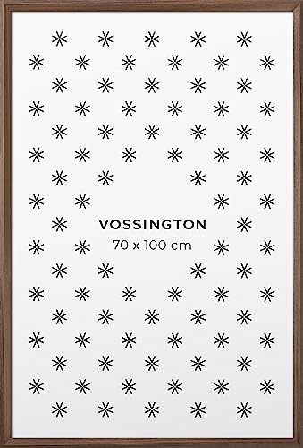 Vossington Bilderrahmen 70x100 Walnuss - Holz (künstliche Holzmaserung) - Moderner Rahmen mit abgeschrägter Kante - Posterrahmen - Rahmen für 1 Bild oder Puzzle im Format 70 x 100 cm (100x70 cm) von Vossington