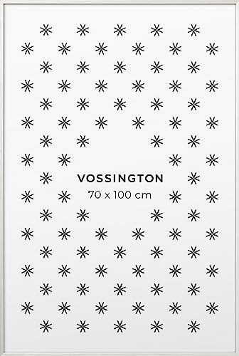 Vossington Bilderrahmen 70x100 Weiß - Holz - Modernes und schmales Design - Posterrahmen - Groß - Rahmen für 1 Bild, Poster oder Puzzle im Format 70 x 100 cm (100x70 cm) von Vossington