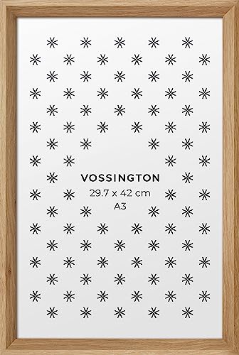Vossington Bilderrahmen A3 Eiche - Holz (künstliche Holzmaserung) - Moderner Rahmen mit abgeschrägter Kante - Fotorahmen - Rahmen für 1 Bild, Foto, Poster oder Puzzle im Format DIN A3 (29,7 x 42 cm) von Vossington