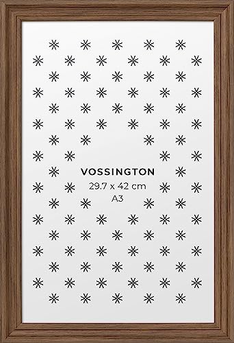 Vossington Bilderrahmen A3 Walnuss - Barock - Dekorativer Mix aus traditionellem und modernem Design - Antik - Künstliches Holz - Fotorahmen - Rahmen für 1 Bild im Format DIN A3 (29,7 x 42 cm) von Vossington
