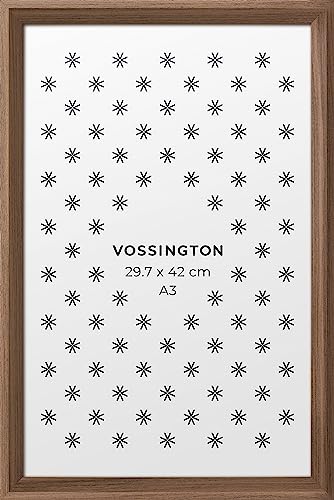 Vossington Bilderrahmen A3 Walnuss - Holz (künstliche Holzmaserung) - Moderner Rahmen mit abgeschrägter Kante - Fotorahmen - Rahmen für 1 Bild, Poster oder Puzzle im Format DIN A3 (29,7 x 42 cm) von Vossington
