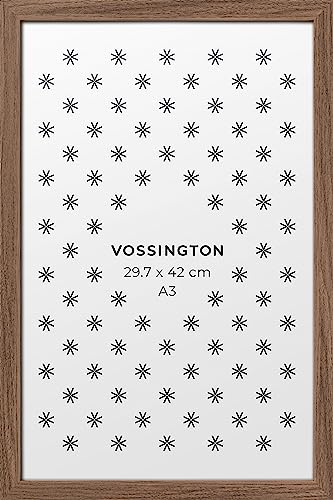 Vossington Bilderrahmen A3 Walnuss - Holz (künstliche Holzmaserung) - Modernes, klassisches Design - Fotorahmen - Rahmen für 1 Bild, Foto, Poster oder Puzzle im Format DIN A3 (29,7 x 42 cm) von Vossington