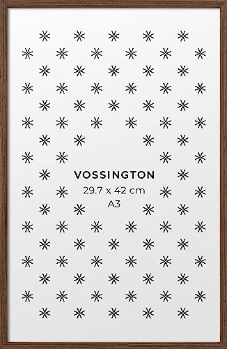 Vossington Bilderrahmen A3 Walnuss - Holz - Modernes und schmales Design - Fotorahmen - Rahmen für 1 Bild, Foto, Poster oder Puzzle im Format DIN A3 (29,7 x 42 cm) von Vossington