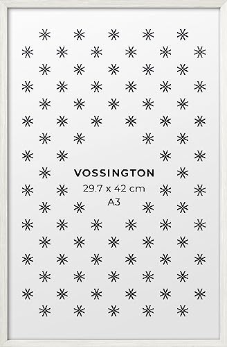 Vossington Bilderrahmen A3 Weiß - Holz - Modernes und schmales Design - Fotorahmen - Rahmen für 1 Bild, Foto, Poster oder Puzzle im Format DIN A3 (29,7 x 42 cm) von Vossington