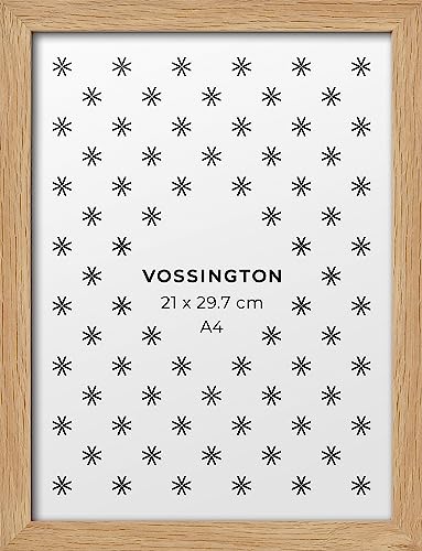 Vossington Bilderrahmen A4 Eiche - Holz (künstliche Holzmaserung) - Modernes, klassisches Design - Fotorahmen - Rahmen für 1 Bild, Foto, Poster oder Puzzle im Format DIN A4 (21 x 29,7 cm) von Vossington