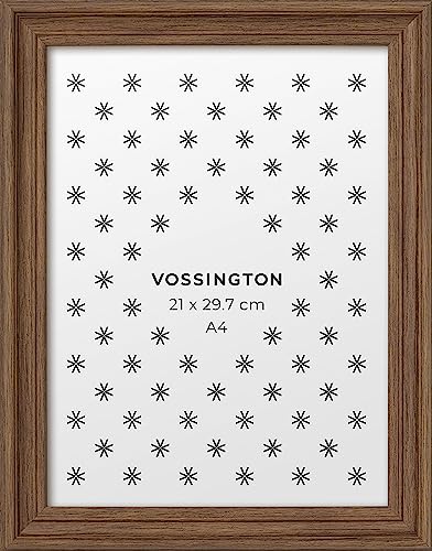 Vossington Bilderrahmen A4 Walnuss - Barock - Dekorativer Mix aus traditionellem und modernem Design - Antik - Künstliches Holz - Fotorahmen - Rahmen für 1 Bild im Format DIN A4 (21 x 29,7 cm) von Vossington